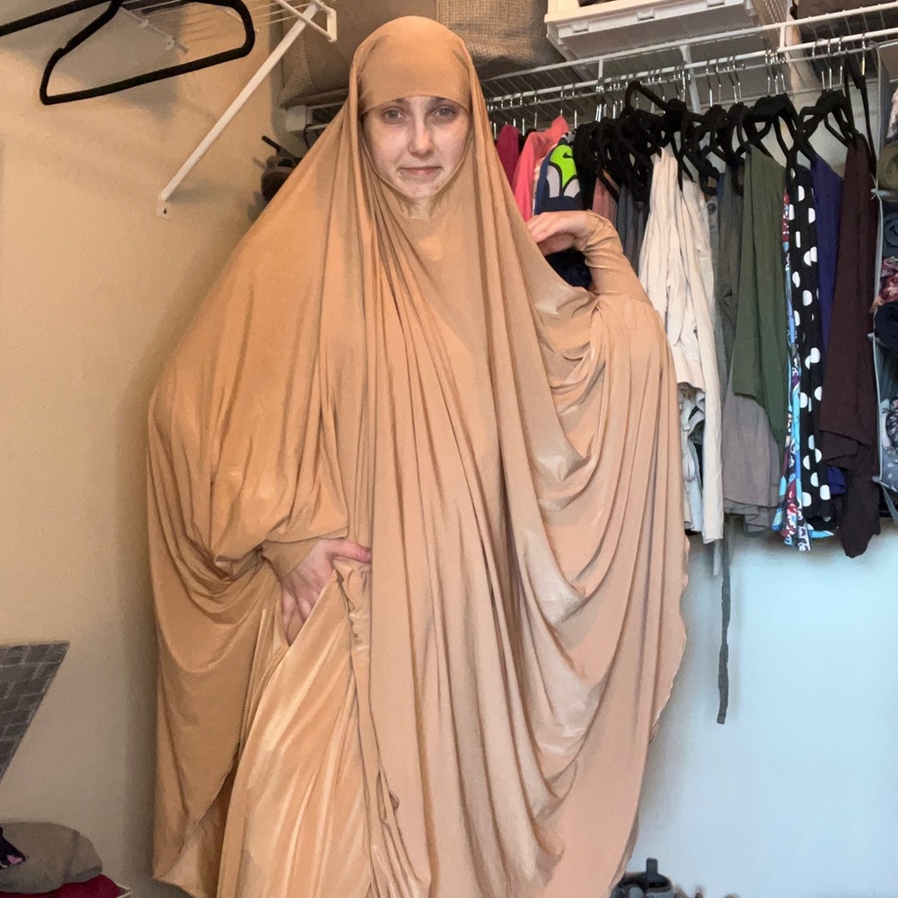 2 piece camel tan khimar set